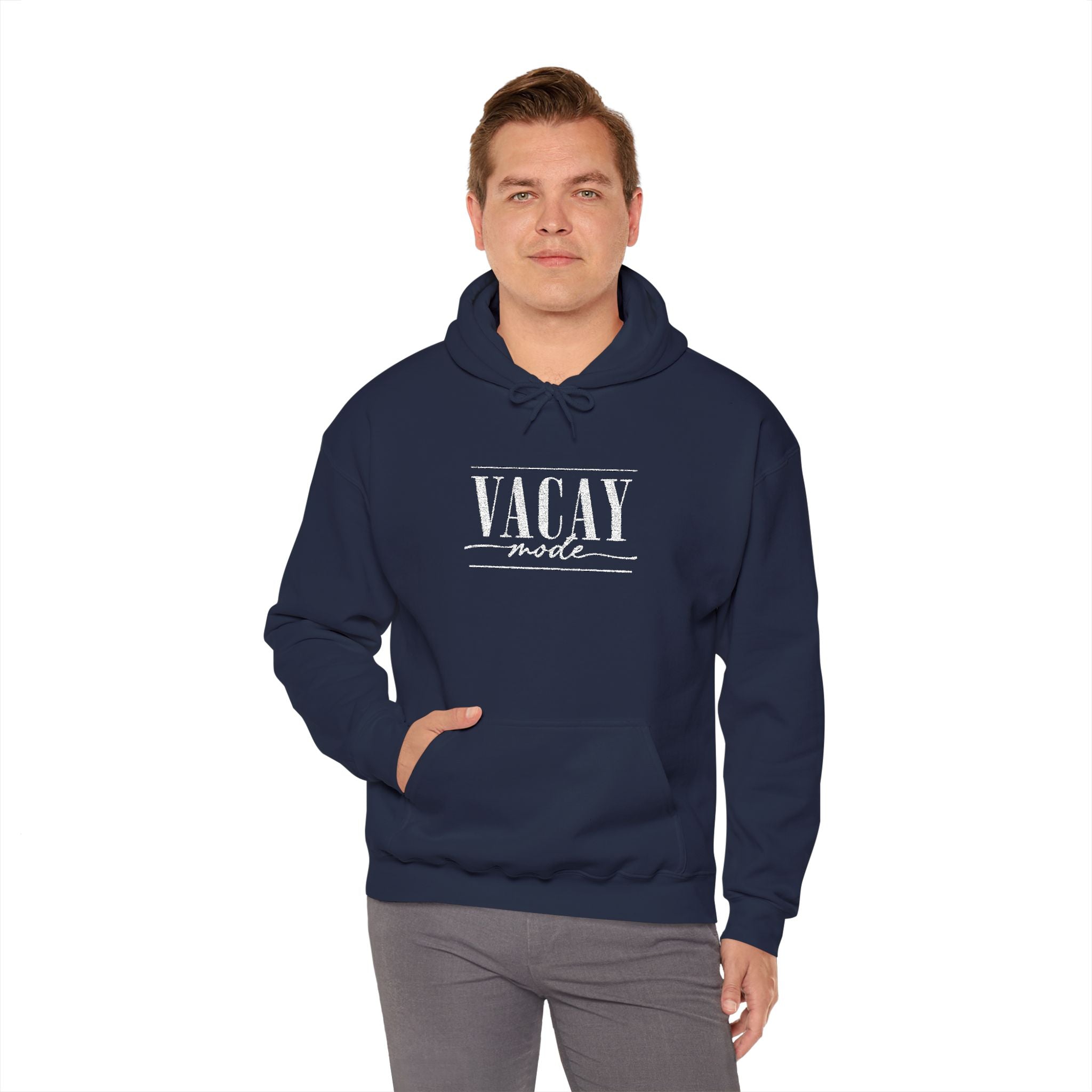 Vacay Mode Embroidered Hoodie — Vacation Travel Sweatshirt