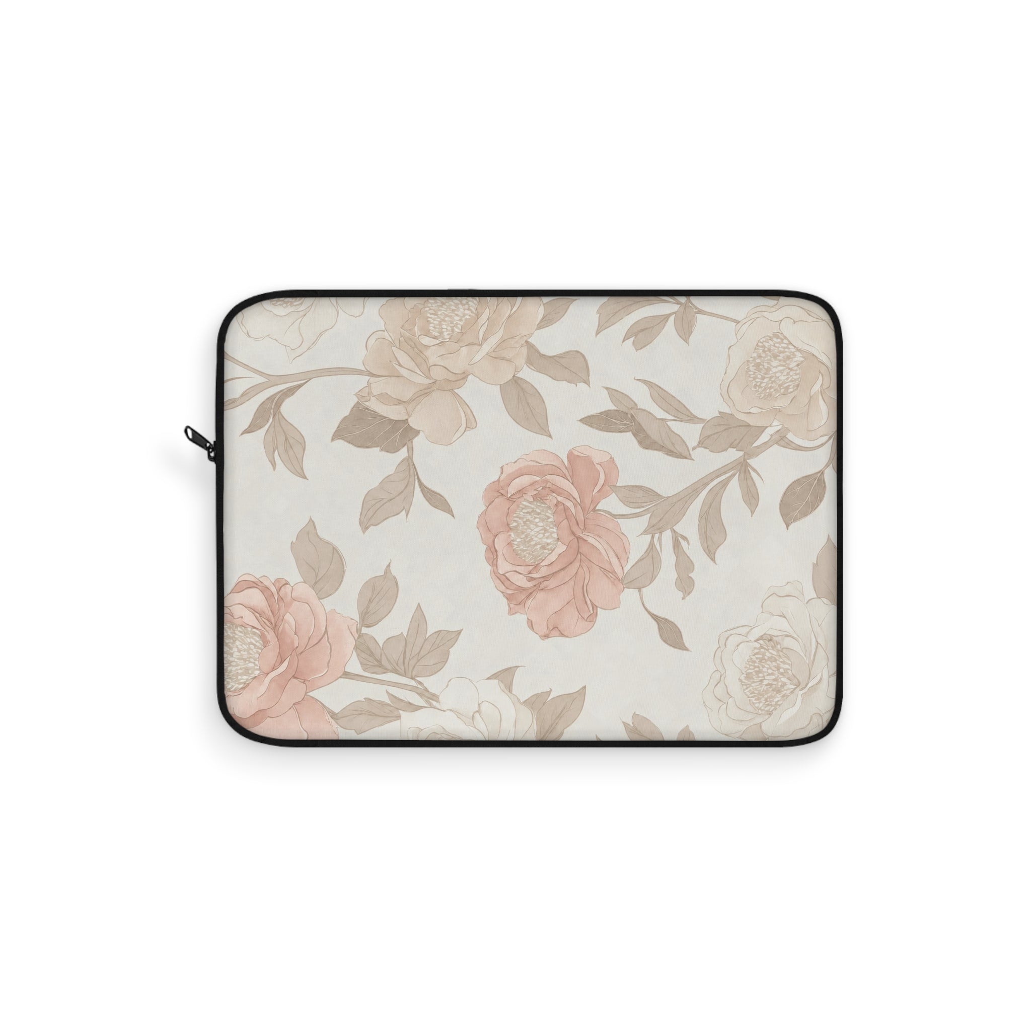 Floral Vintage Laptop Sleeve — Blush Rose Print Protective Case