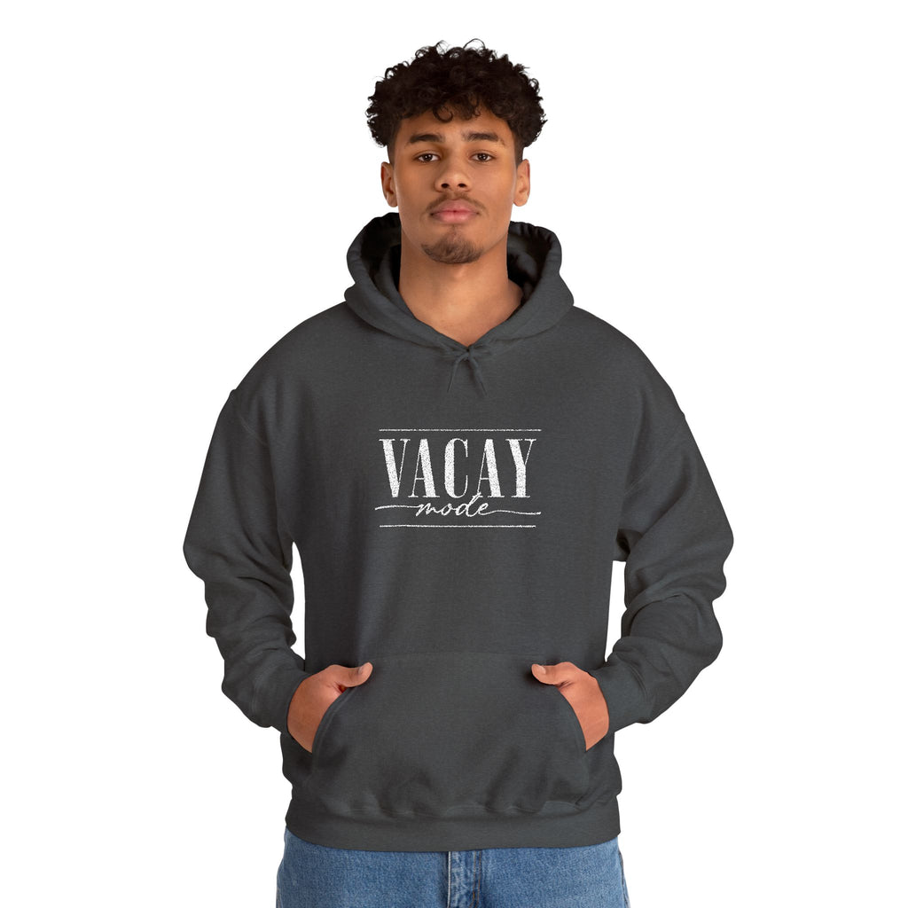 Vacay Mode Embroidered Hoodie — Vacation Travel Sweatshirt