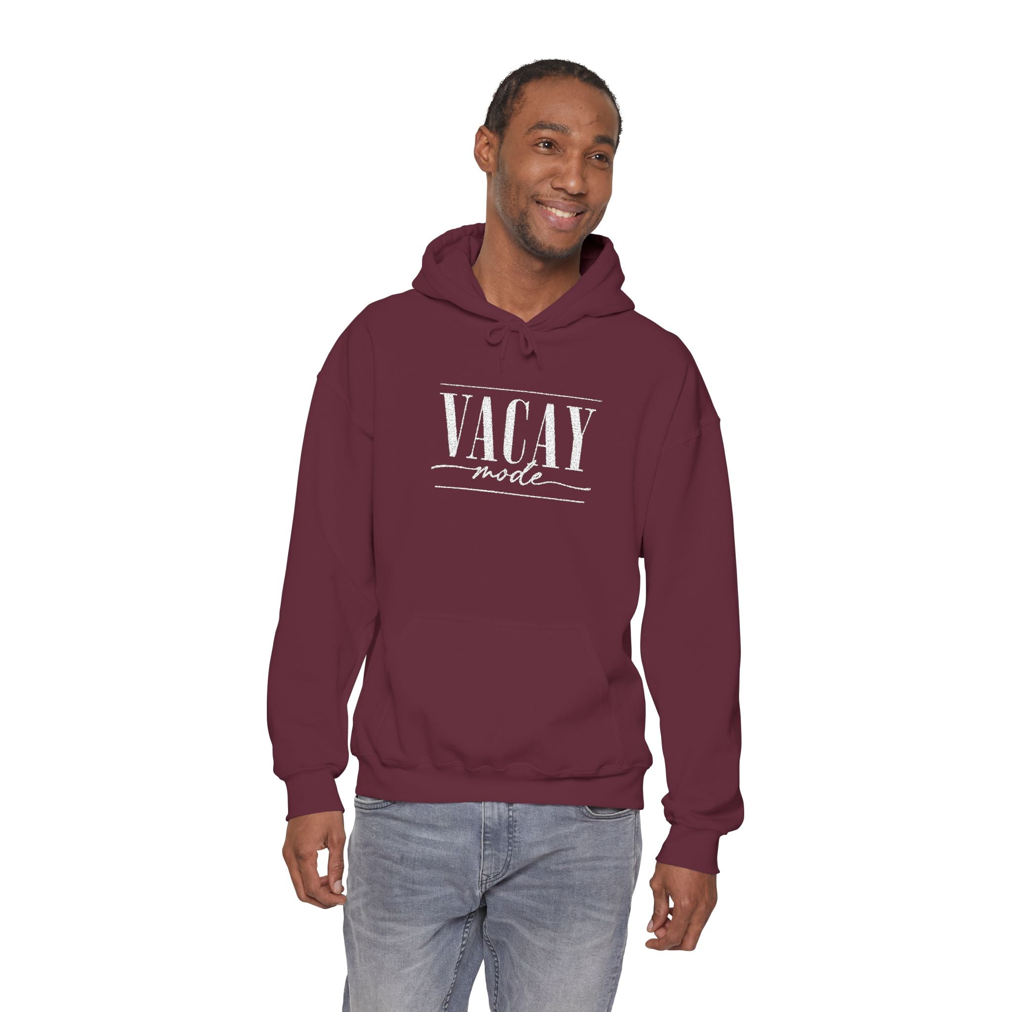 Vacay Mode Embroidered Hoodie — Vacation Travel Sweatshirt