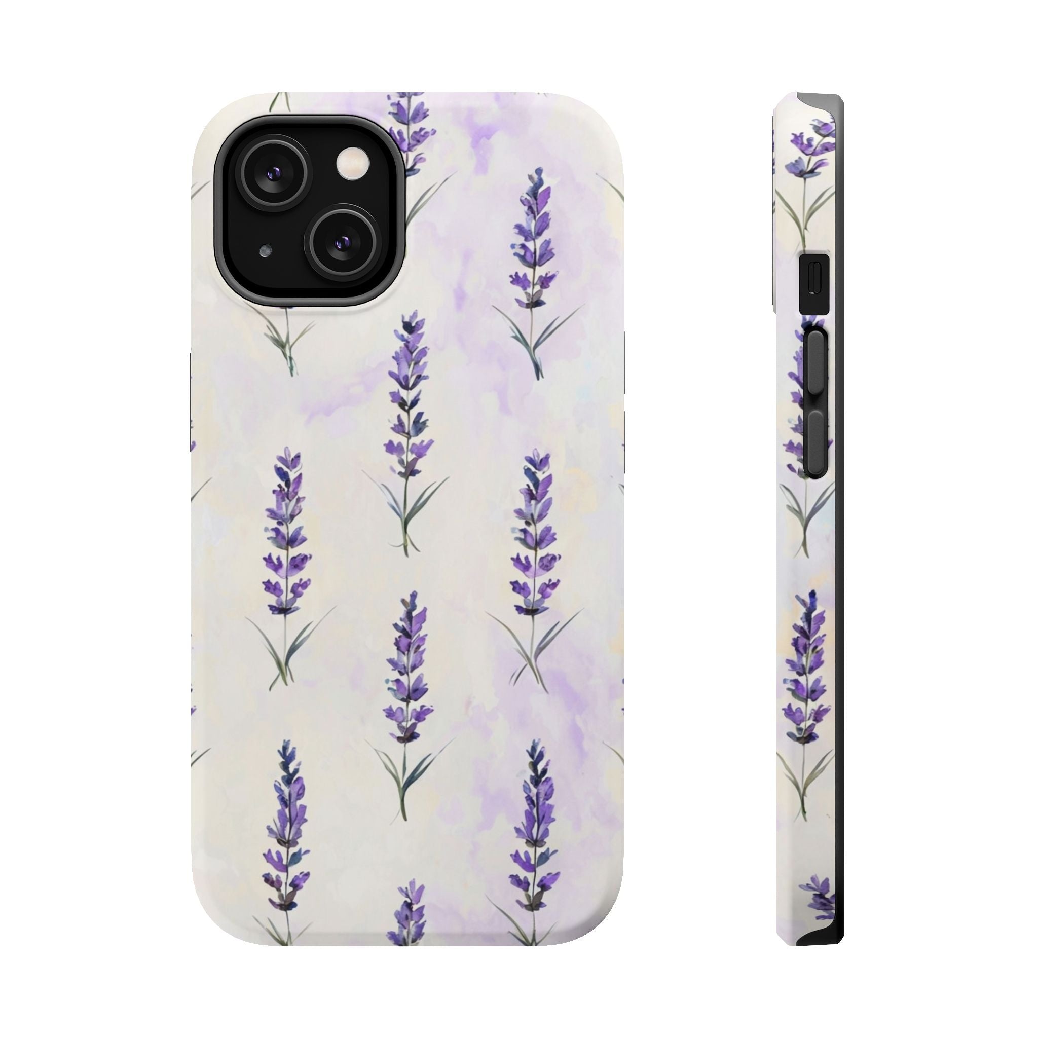 Watercolor Lavender Phone Case — Cottagecore Floral MagSafe Tough Cover