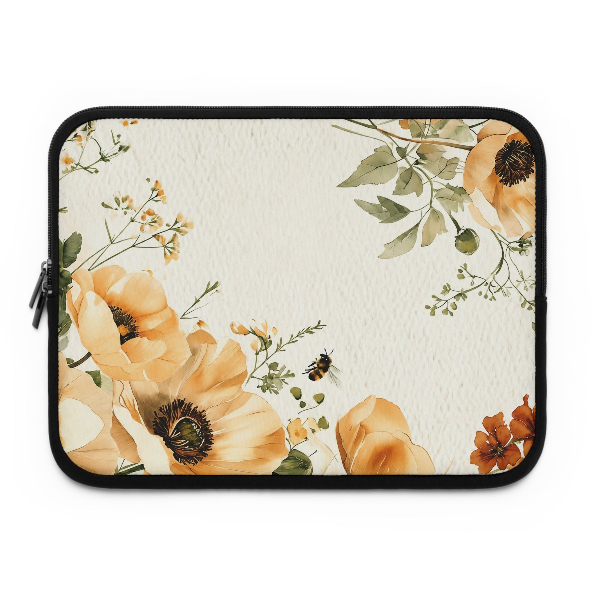 Mustard Poppy Laptop Sleeve | Golden Bee and Bloom Botanical Tech Cover