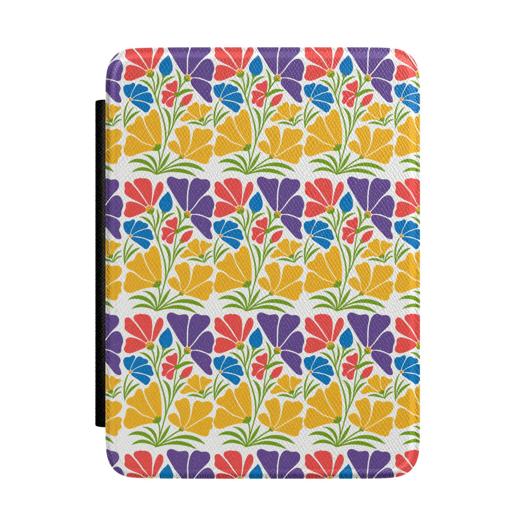 Colorful Retro Floral Kindle Paperwhite Case | Bright Garden E-Reader Cover