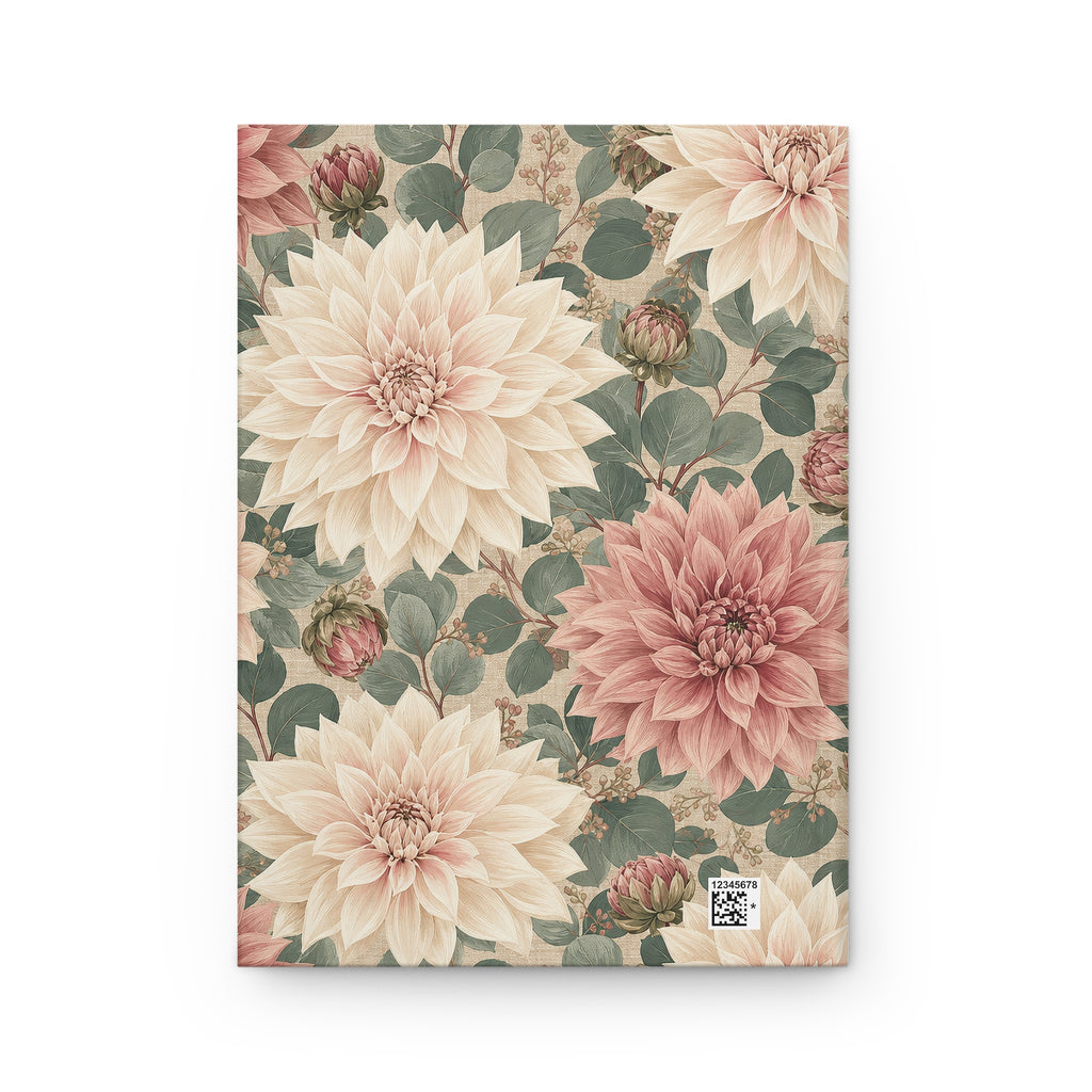 Heirloom Dahlia Garden Hardcover Journal — Vintage Botanical Notebook