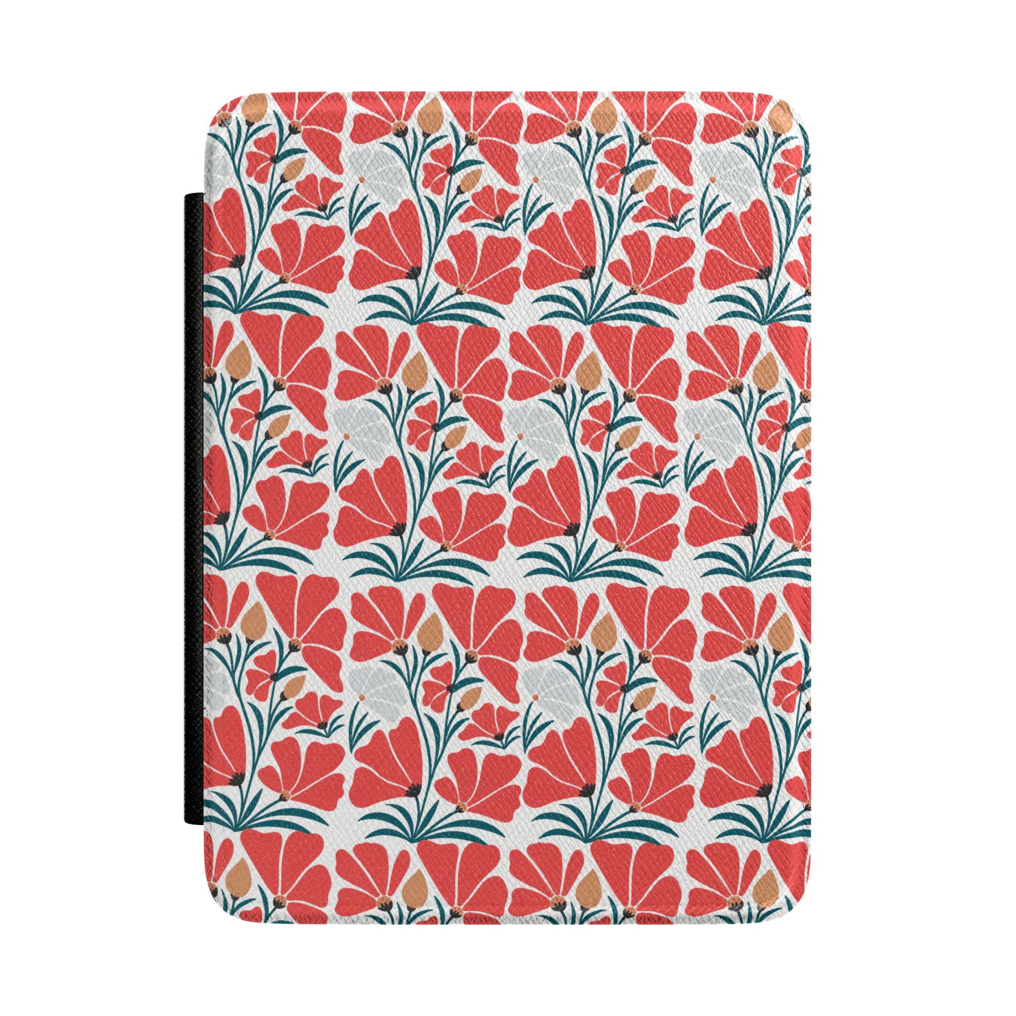 Coral Floral Kindle Paperwhite Case | Retro Botanical E-Reader Cover