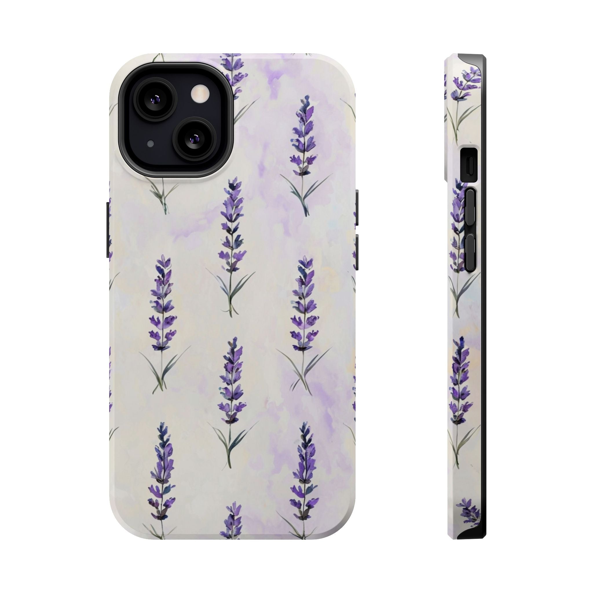 Watercolor Lavender Phone Case — Cottagecore Floral MagSafe Tough Cover