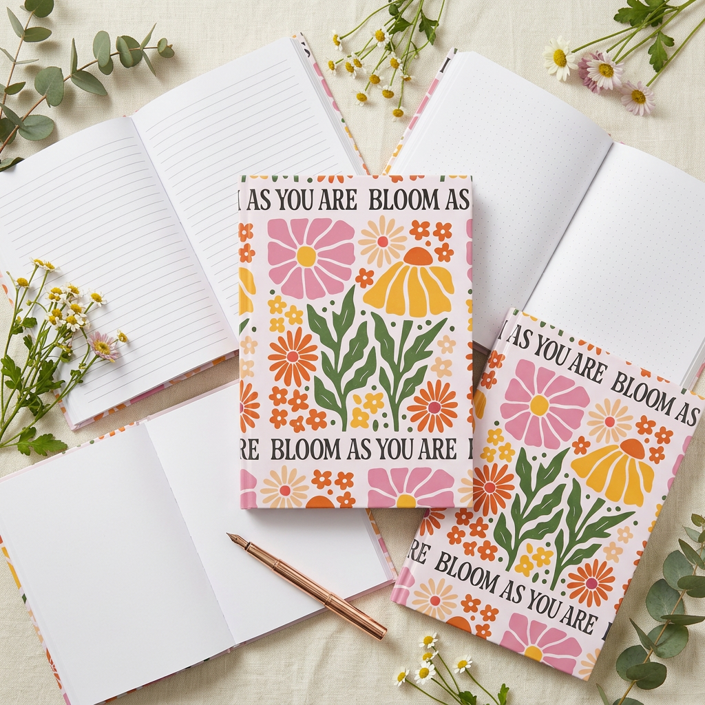Bloom As You Are Hardcover Journal | Floral Notebook for Journaling, Planning & Creativity | A5, B5 & A4 Sizes