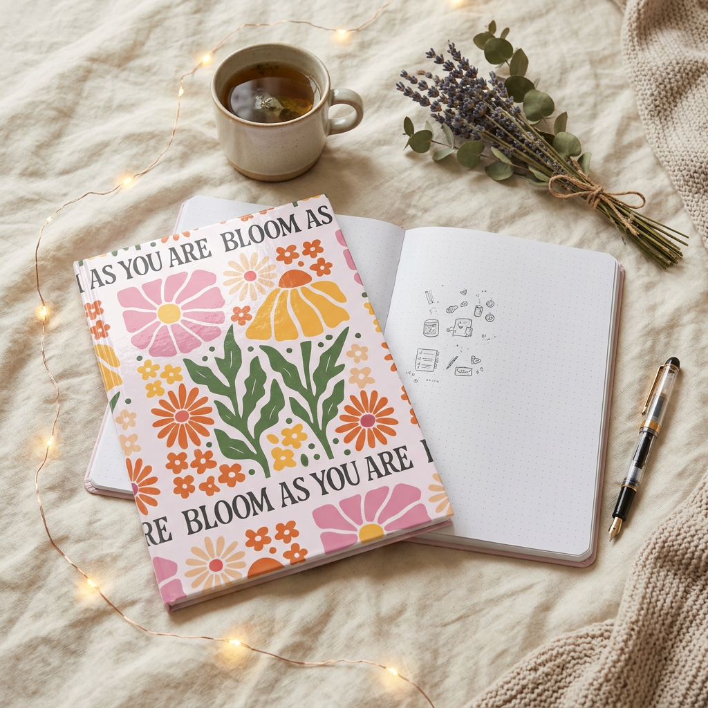 Bloom As You Are Hardcover Journal | Floral Notebook for Journaling, Planning & Creativity | A5, B5 & A4 Sizes