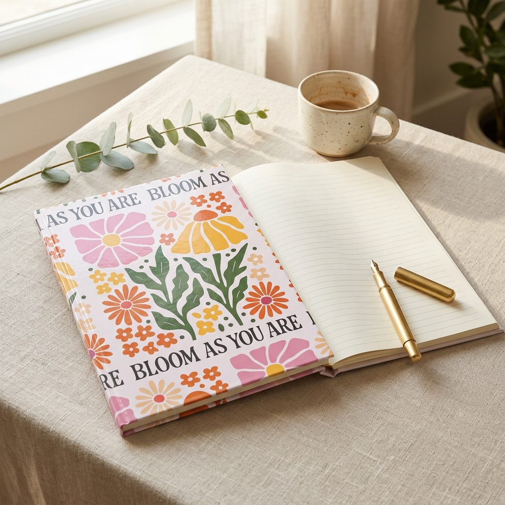 Bloom As You Are Hardcover Journal | Floral Notebook for Journaling, Planning & Creativity | A5, B5 & A4 Sizes