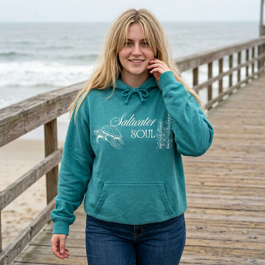Saltwater Soul Hoodie — Garment-Dyed Coastal Pullover