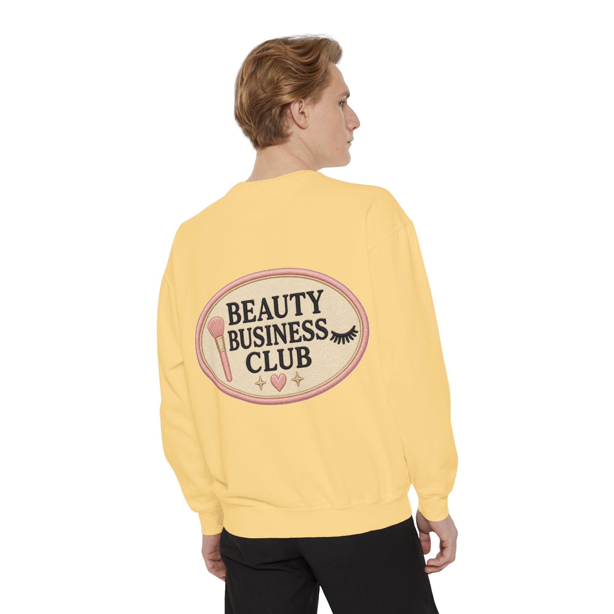 Beauty Business Club embroidered patchwork sweatshirt | beauty entrepreneur apparel