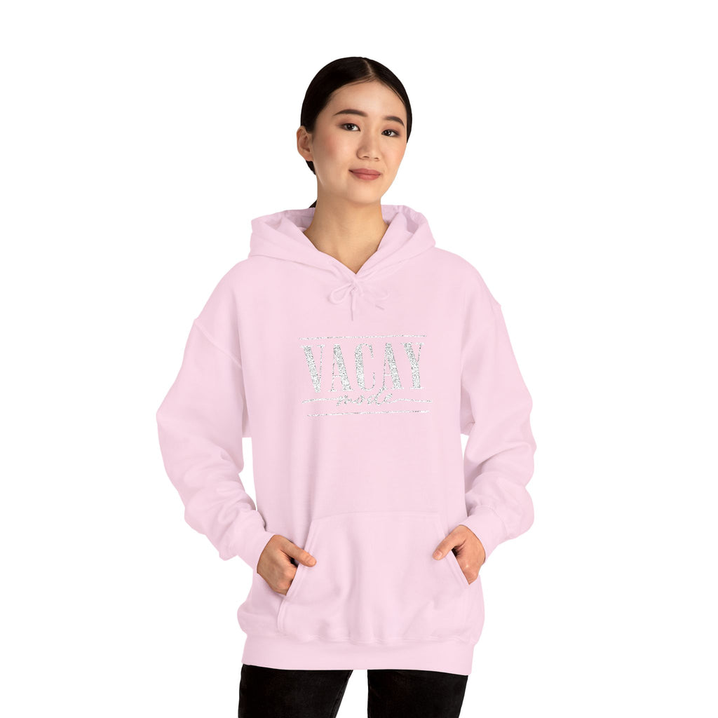 Vacay Mode Embroidered Hoodie — Vacation Travel Sweatshirt