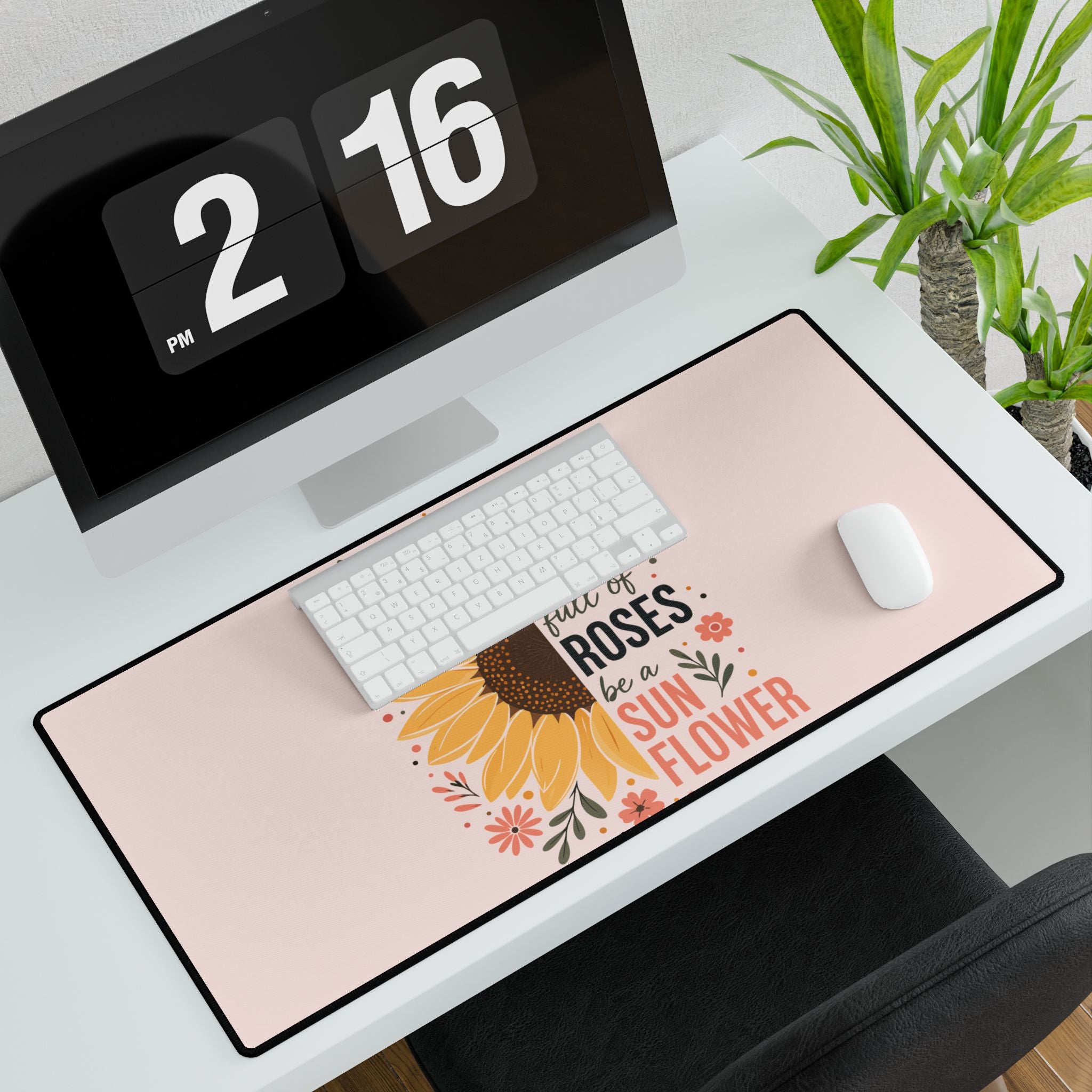 Sunflower Desk Mat | In a World Full of Roses Inspirational Mouse Pad