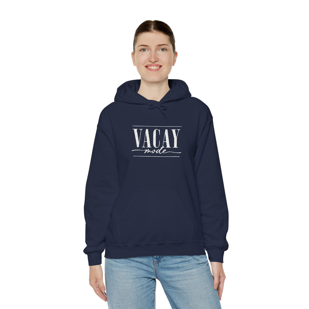 Vacay Mode Embroidered Hoodie — Vacation Travel Sweatshirt