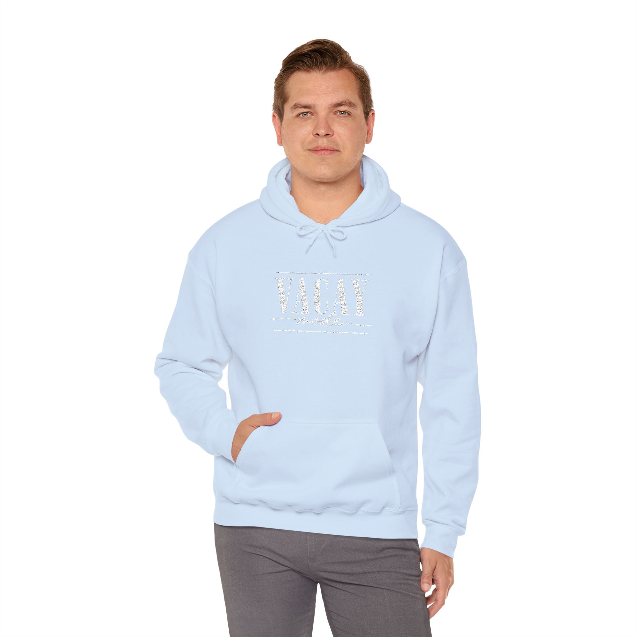 Vacay Mode Embroidered Hoodie — Vacation Travel Sweatshirt