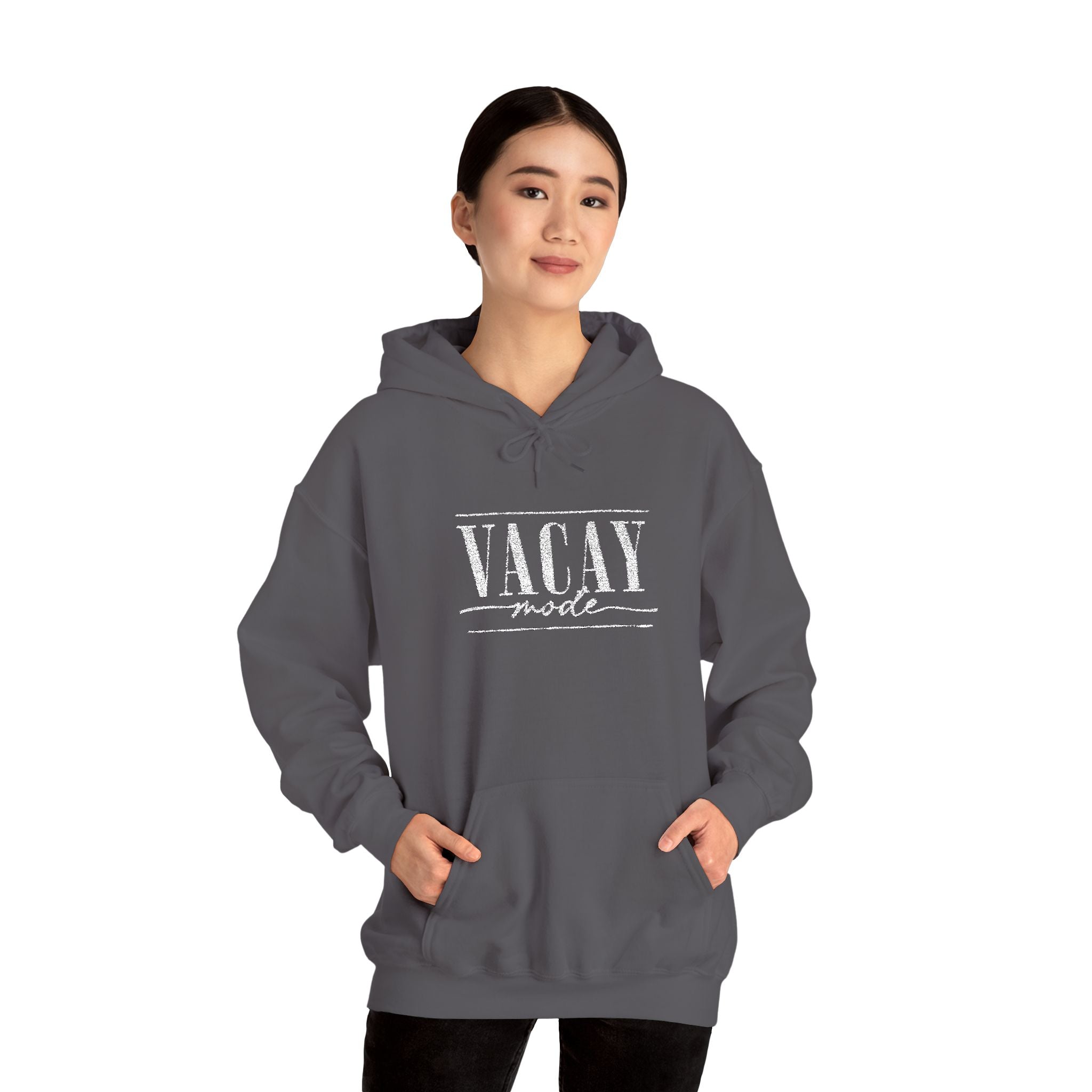 Vacay Mode Embroidered Hoodie — Vacation Travel Sweatshirt