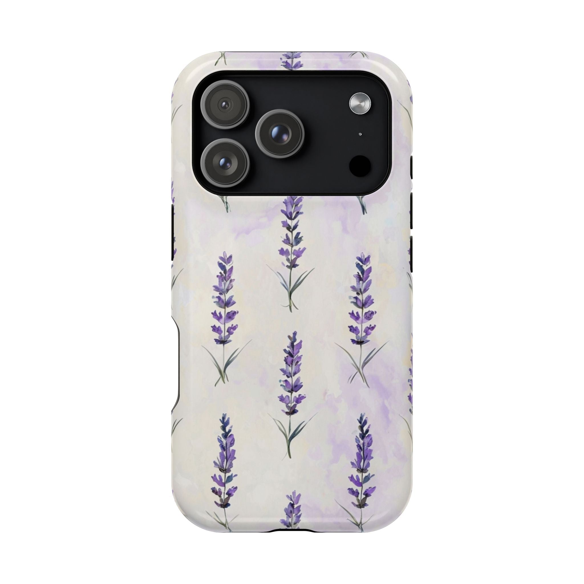 Watercolor Lavender Phone Case — Cottagecore Floral MagSafe Tough Cover