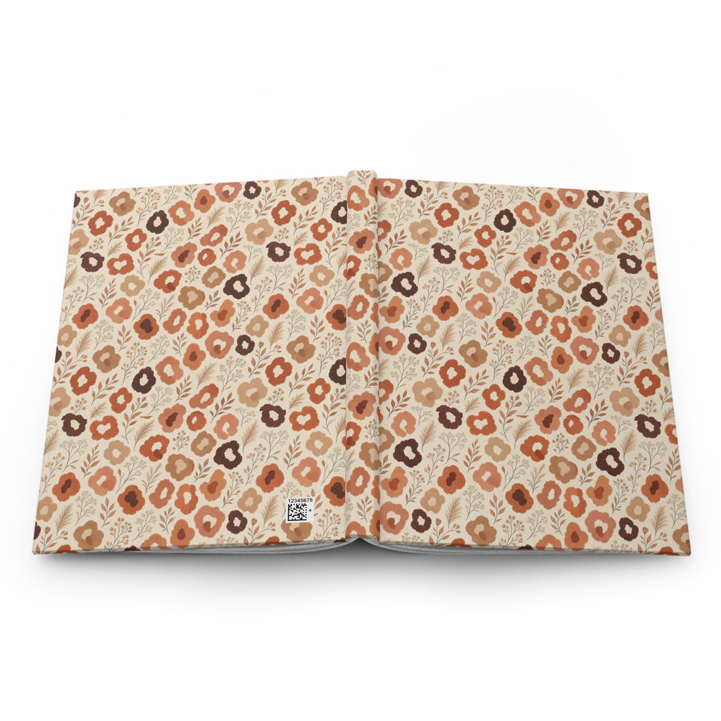 Terracotta Wildflower Hardcover Journal | Boho Neutral Floral Notebook