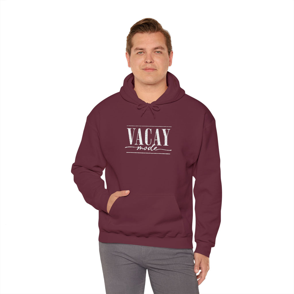Vacay Mode Embroidered Hoodie — Vacation Travel Sweatshirt