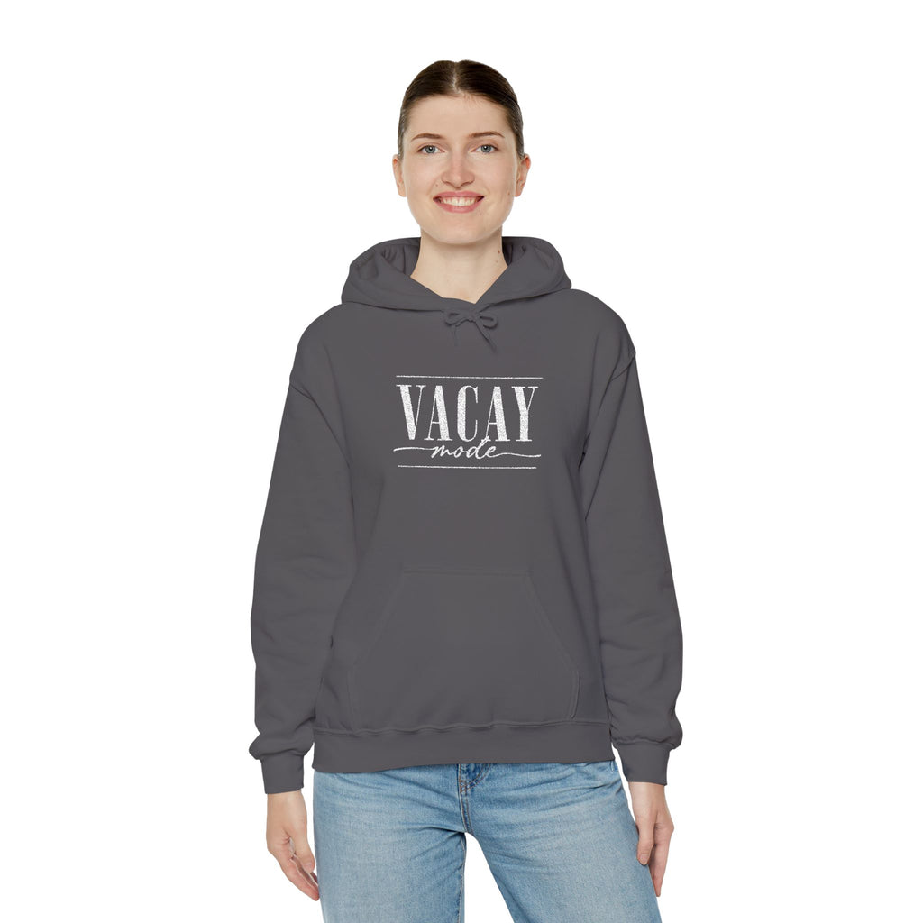 Vacay Mode Embroidered Hoodie — Vacation Travel Sweatshirt
