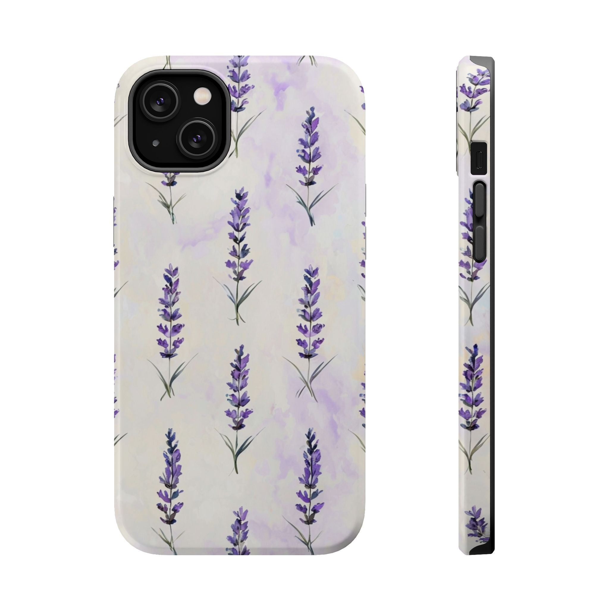Watercolor Lavender Phone Case — Cottagecore Floral MagSafe Tough Cover