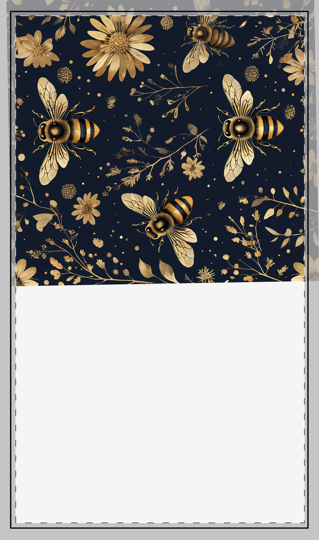 Golden Bee Desk Mat — Vintage Honeybee Stitched-Edge Mouse Pad