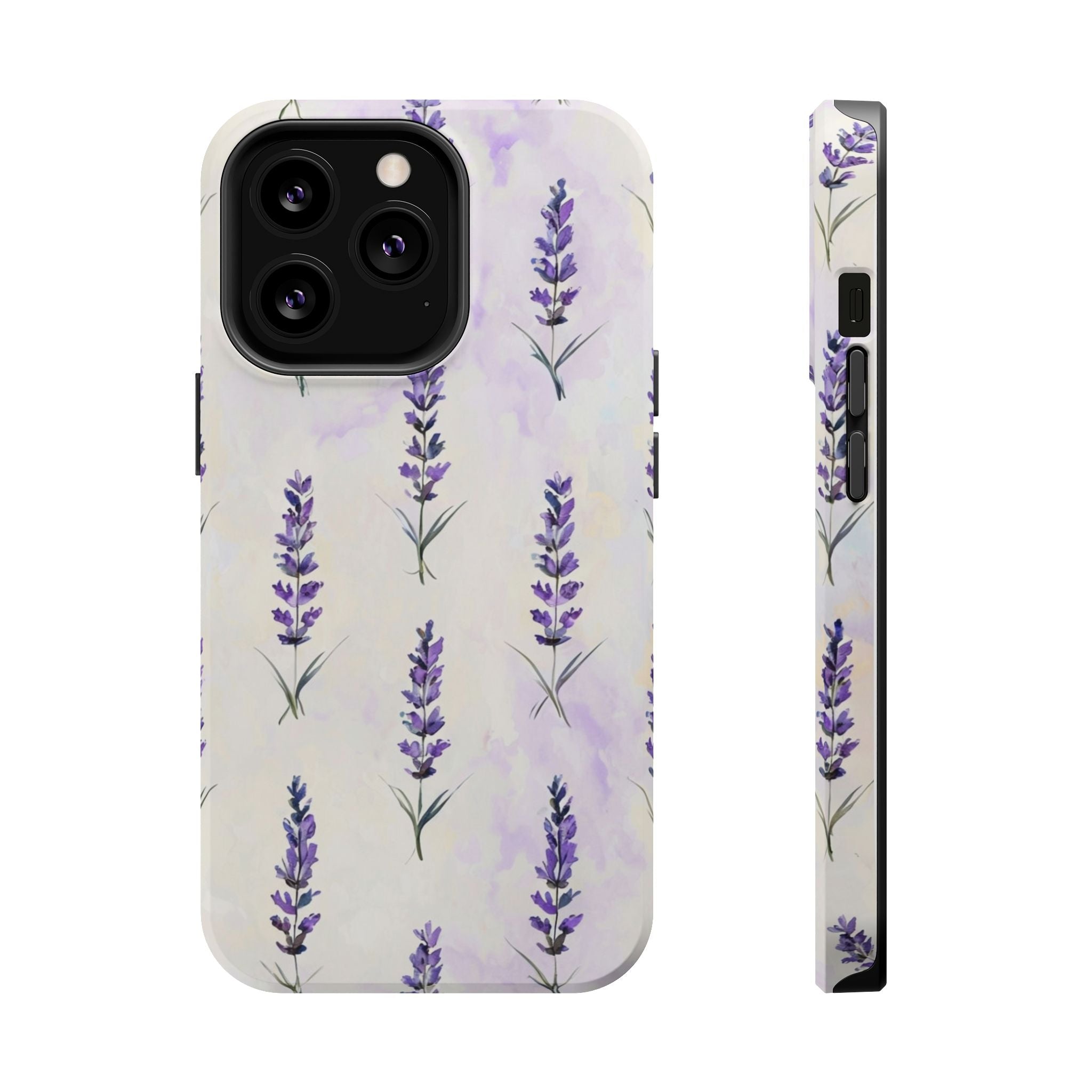 Watercolor Lavender Phone Case — Cottagecore Floral MagSafe Tough Cover
