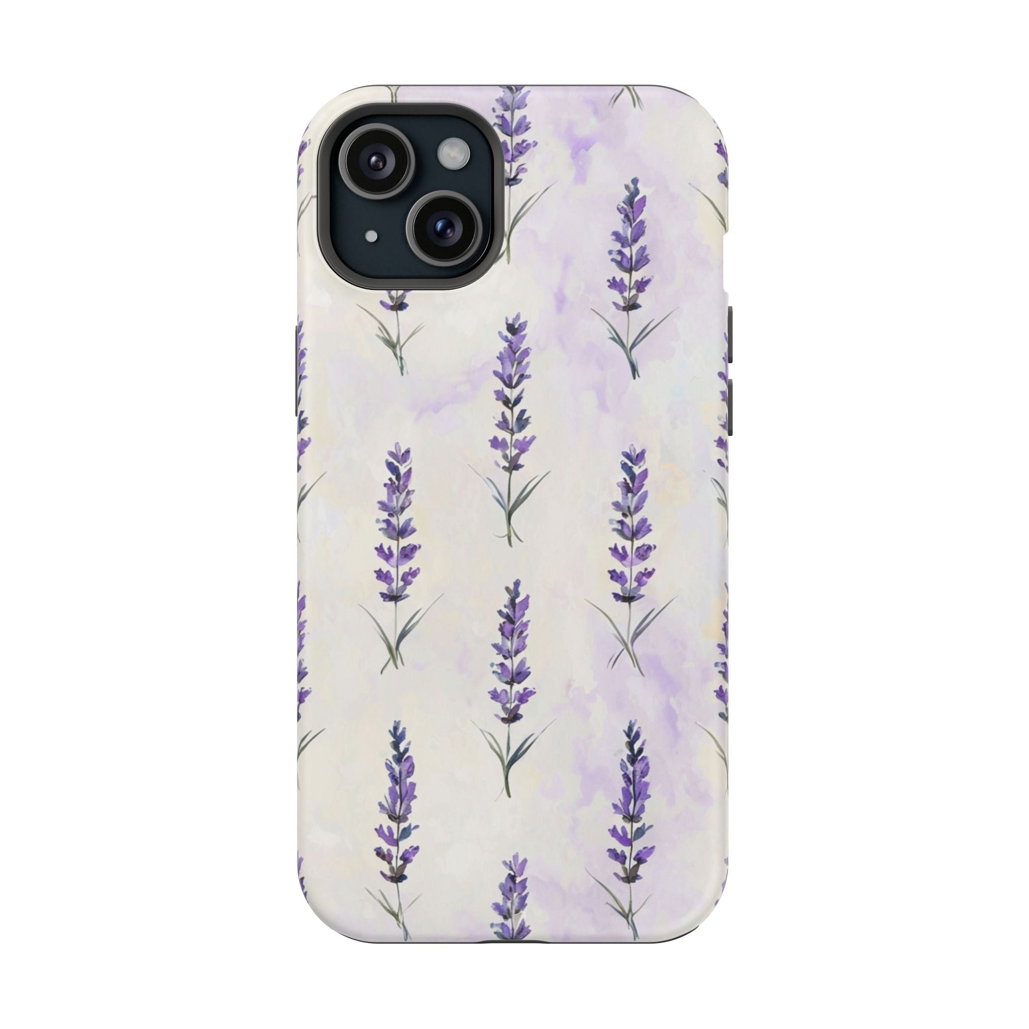Watercolor Lavender Phone Case — Cottagecore Floral MagSafe Tough Cover