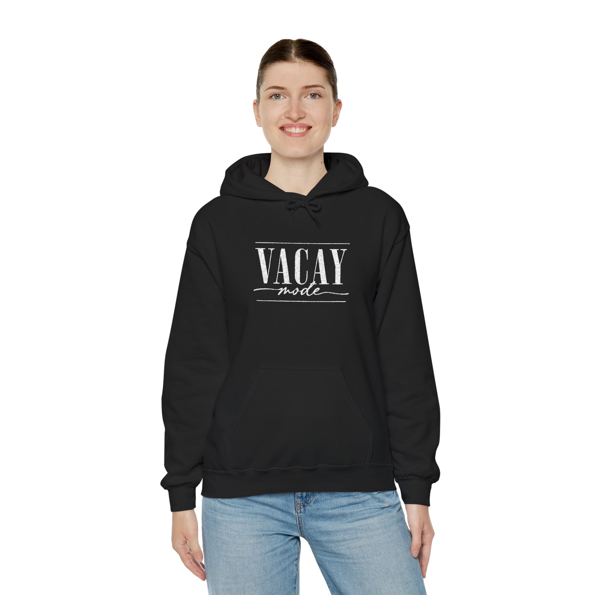 Vacay Mode Embroidered Hoodie — Vacation Travel Sweatshirt