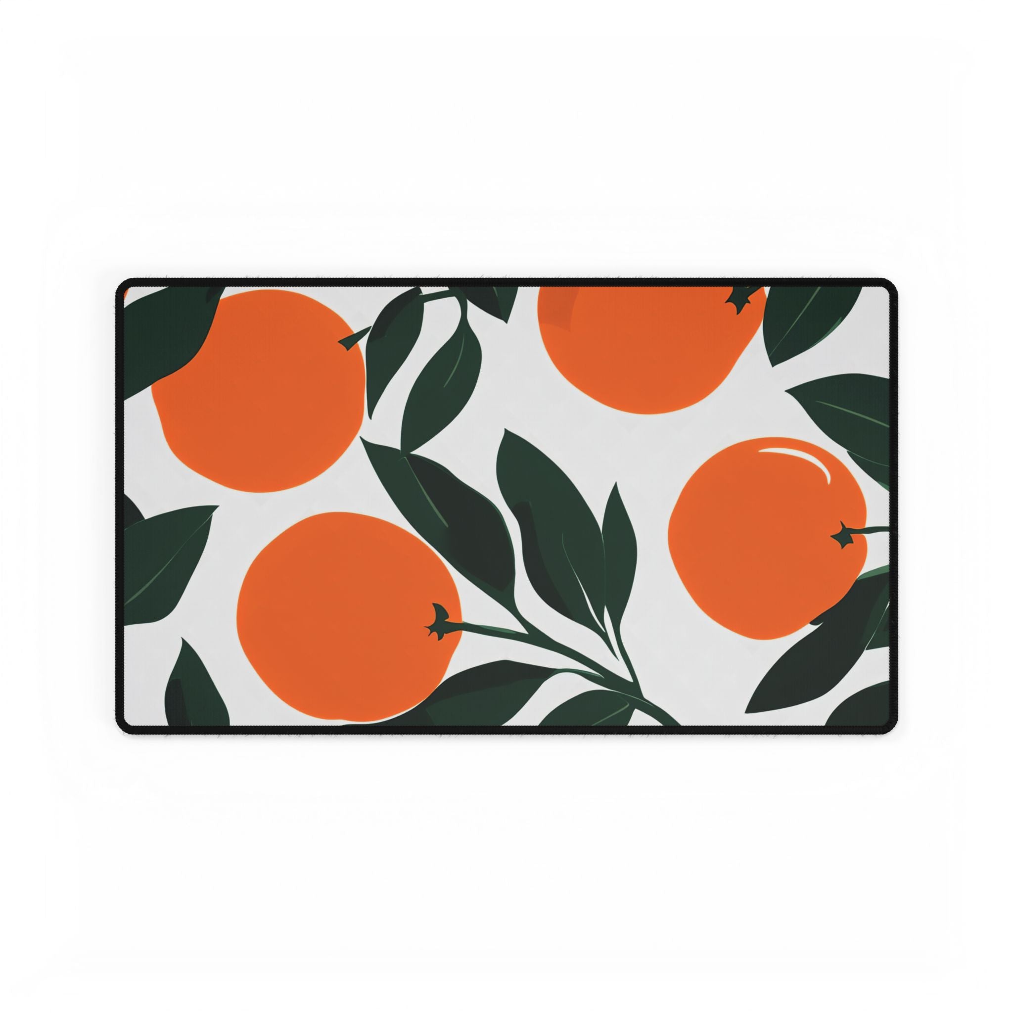 Orange Citrus Desk Mat | Retro Mediterranean Botanical Mouse Pad