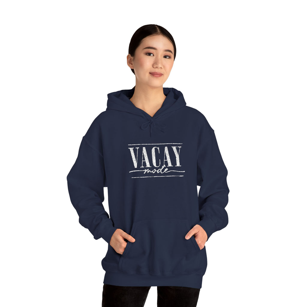 Vacay Mode Embroidered Hoodie — Vacation Travel Sweatshirt