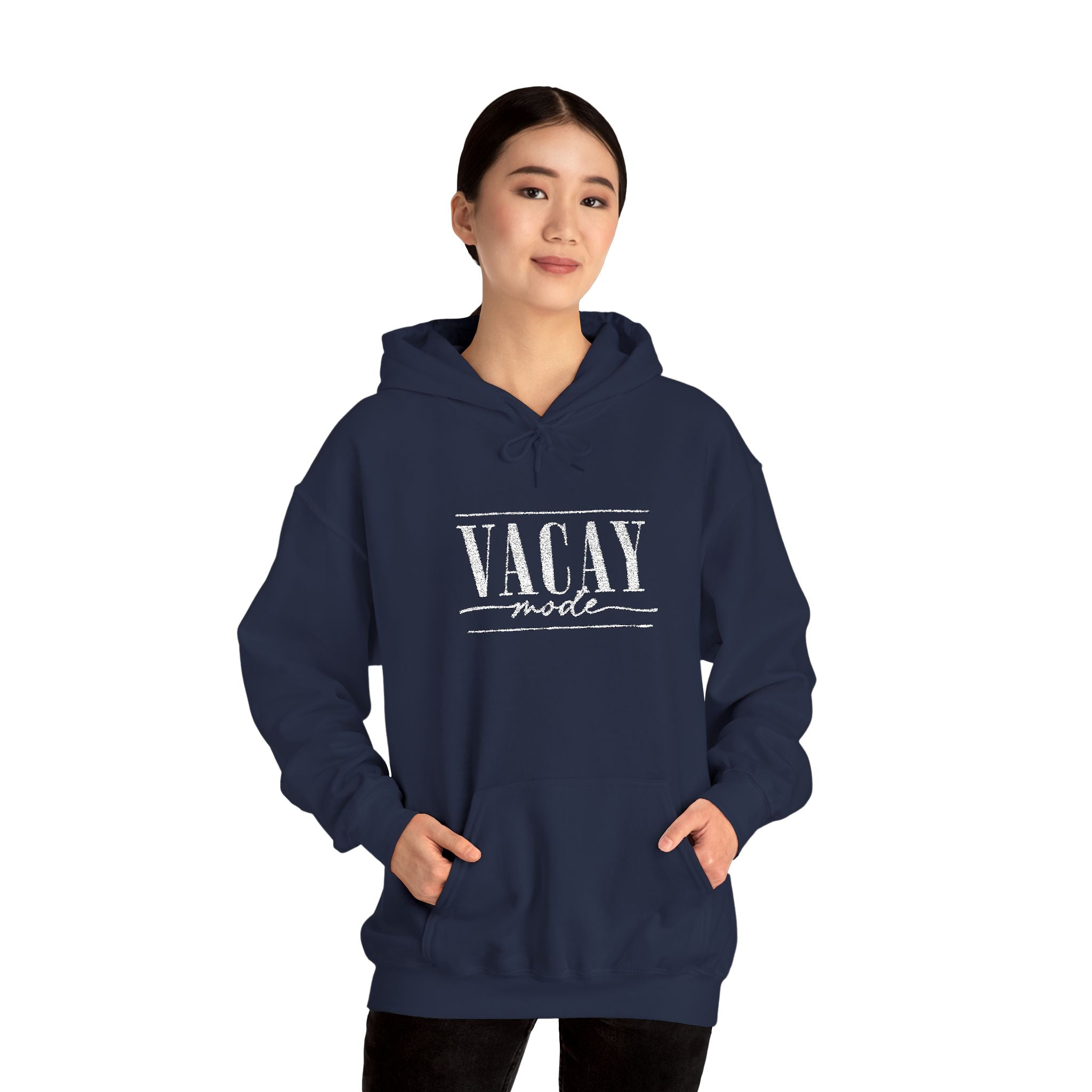 Vacay Mode Embroidered Hoodie — Vacation Travel Sweatshirt