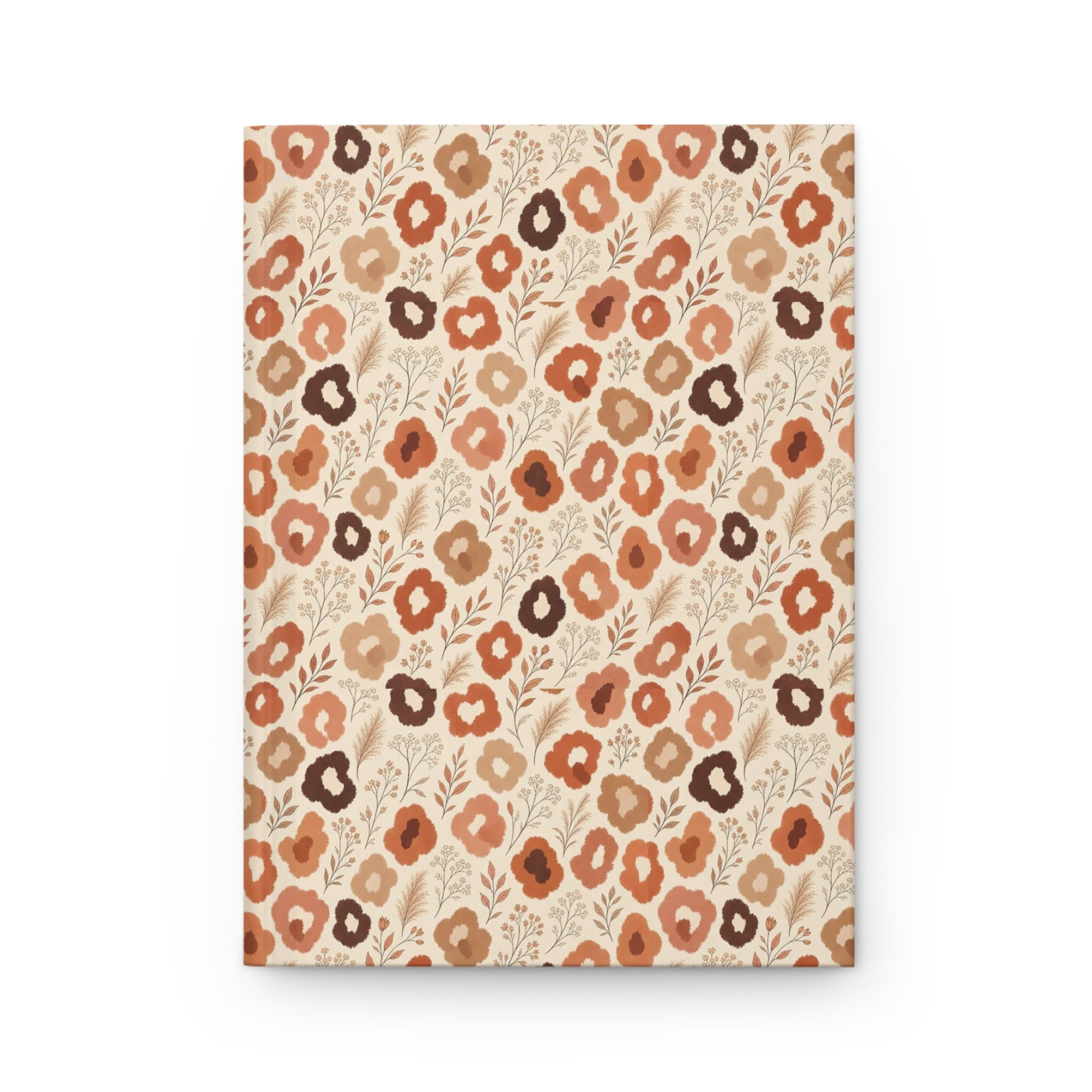 Terracotta Wildflower Hardcover Journal | Boho Neutral Floral Notebook
