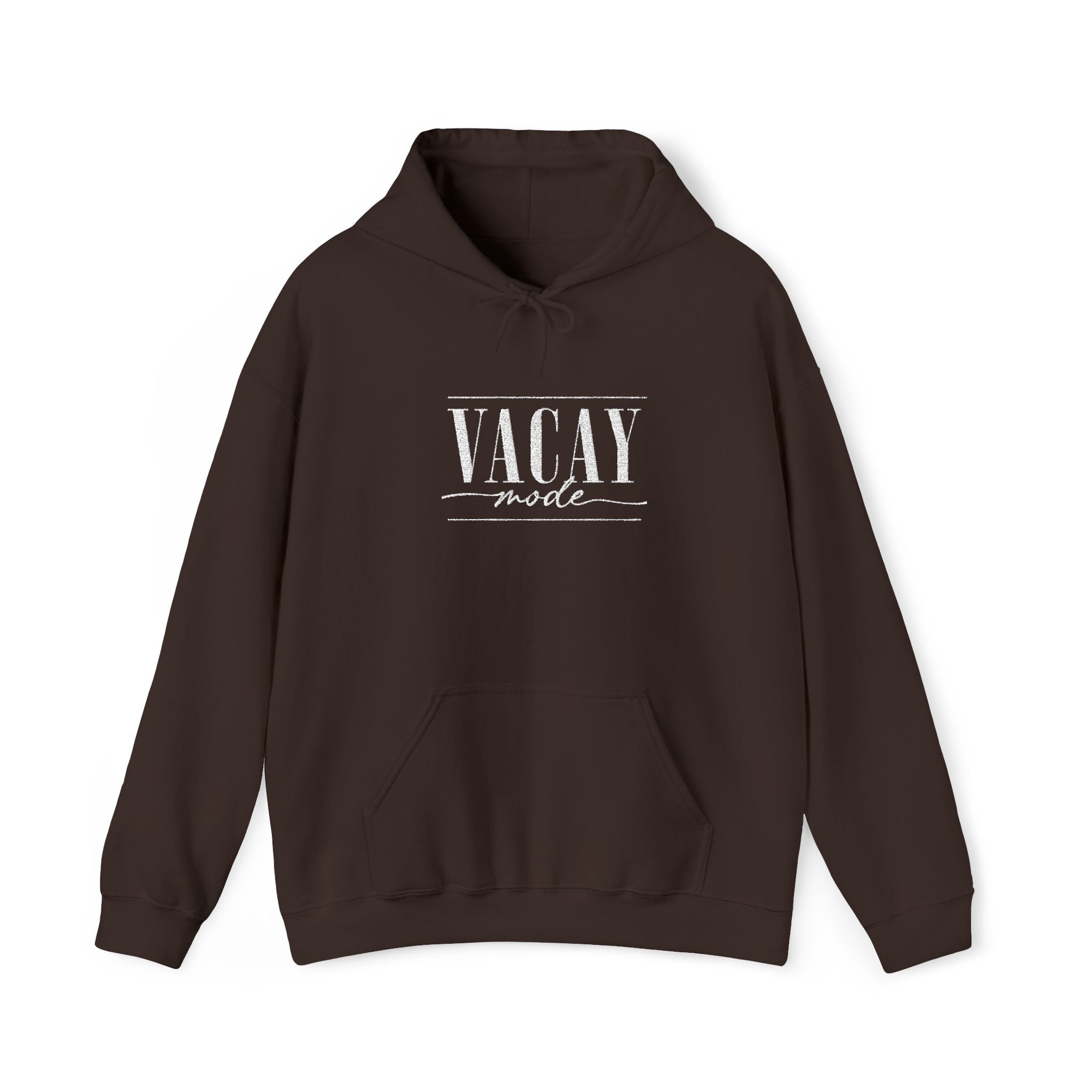 Vacay Mode Embroidered Hoodie — Vacation Travel Sweatshirt