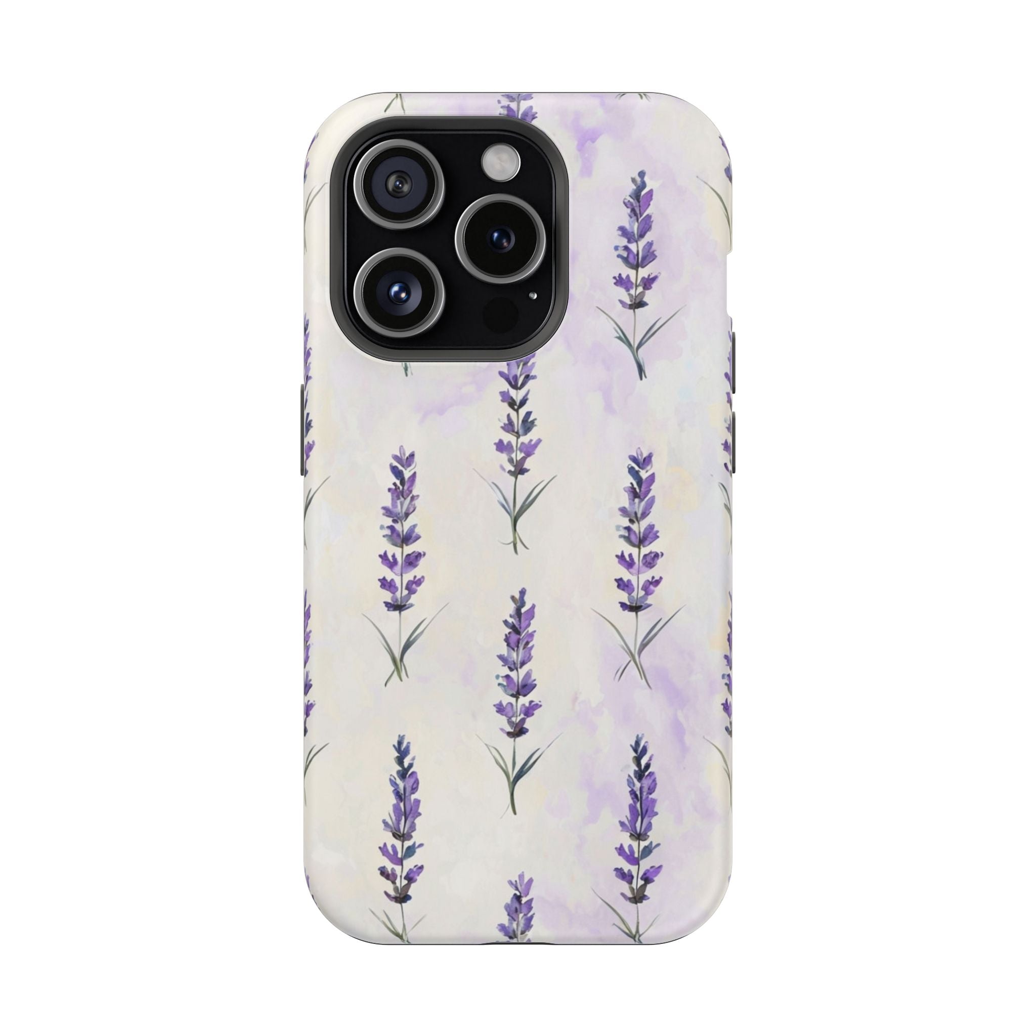 Watercolor Lavender Phone Case — Cottagecore Floral MagSafe Tough Cover