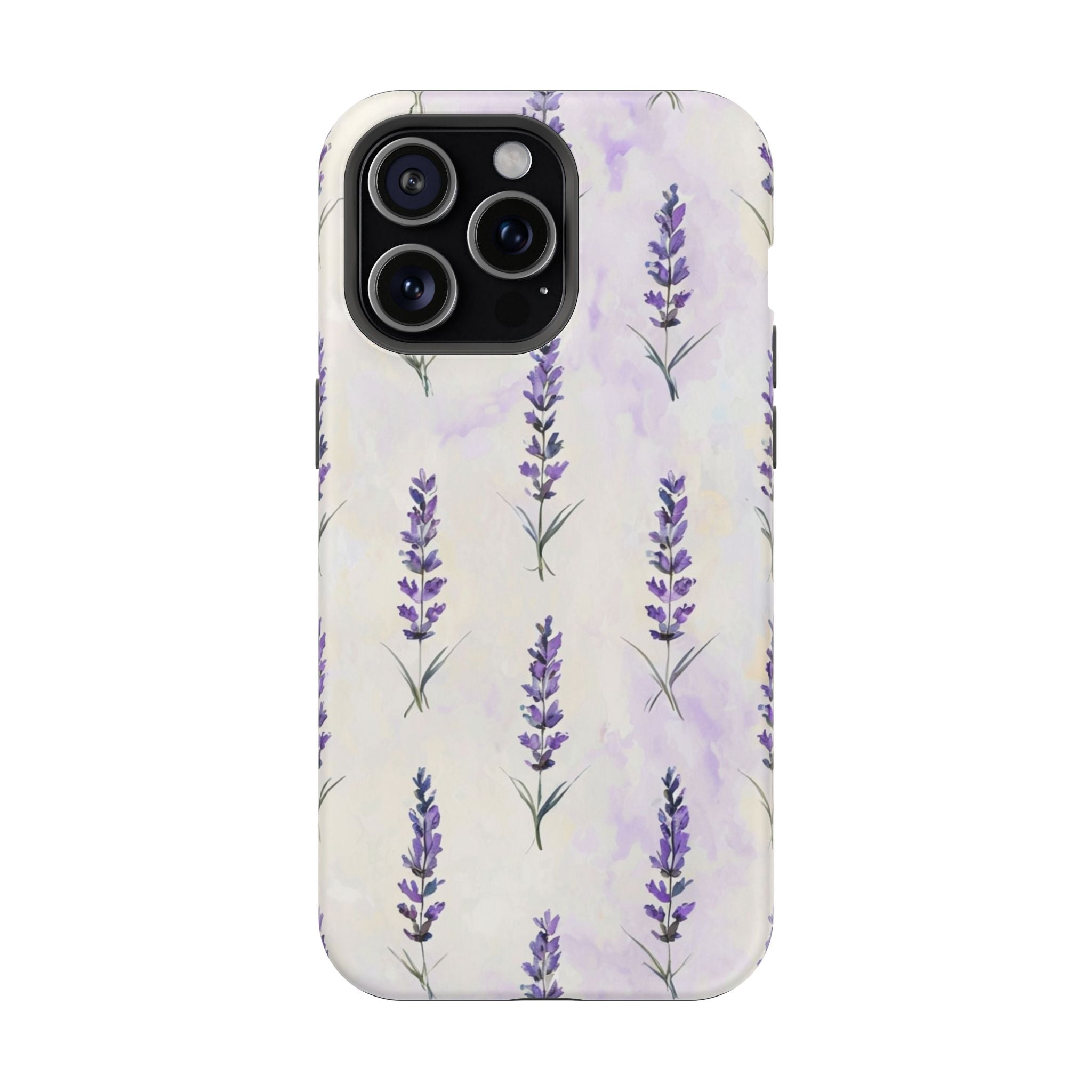 Watercolor Lavender Phone Case — Cottagecore Floral MagSafe Tough Cover
