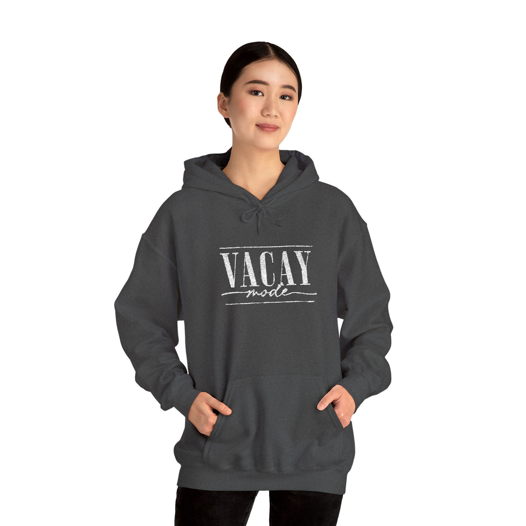 Vacay Mode Embroidered Hoodie — Vacation Travel Sweatshirt
