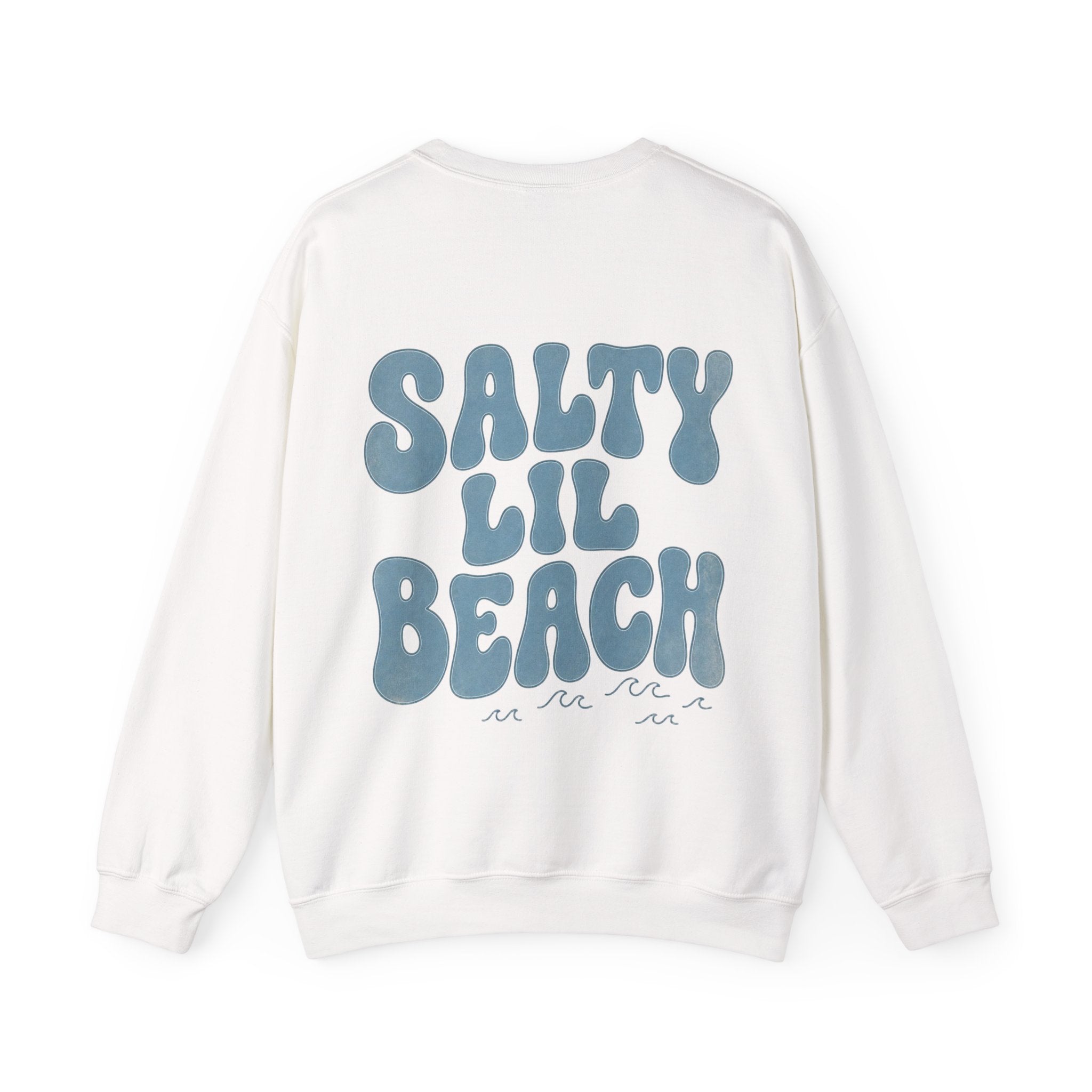 Salty Lil Beach Sweatshirt | Retro Wave Beach Text Crewneck