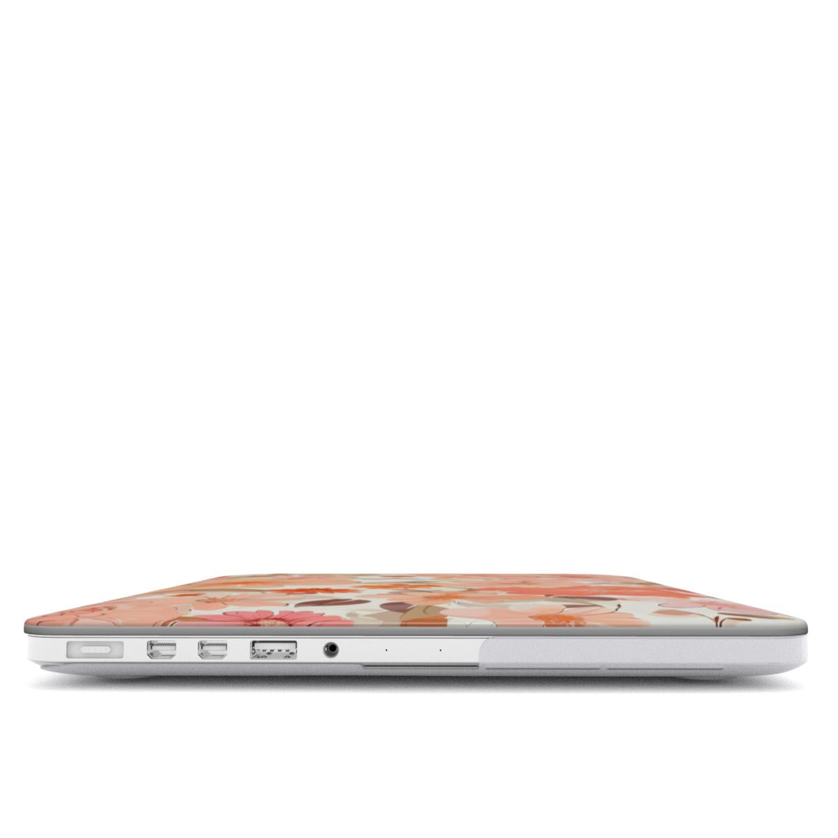 Peach Floral MacBook Case | Pink Coral Hardshell Cover for MacBook Air and Pro