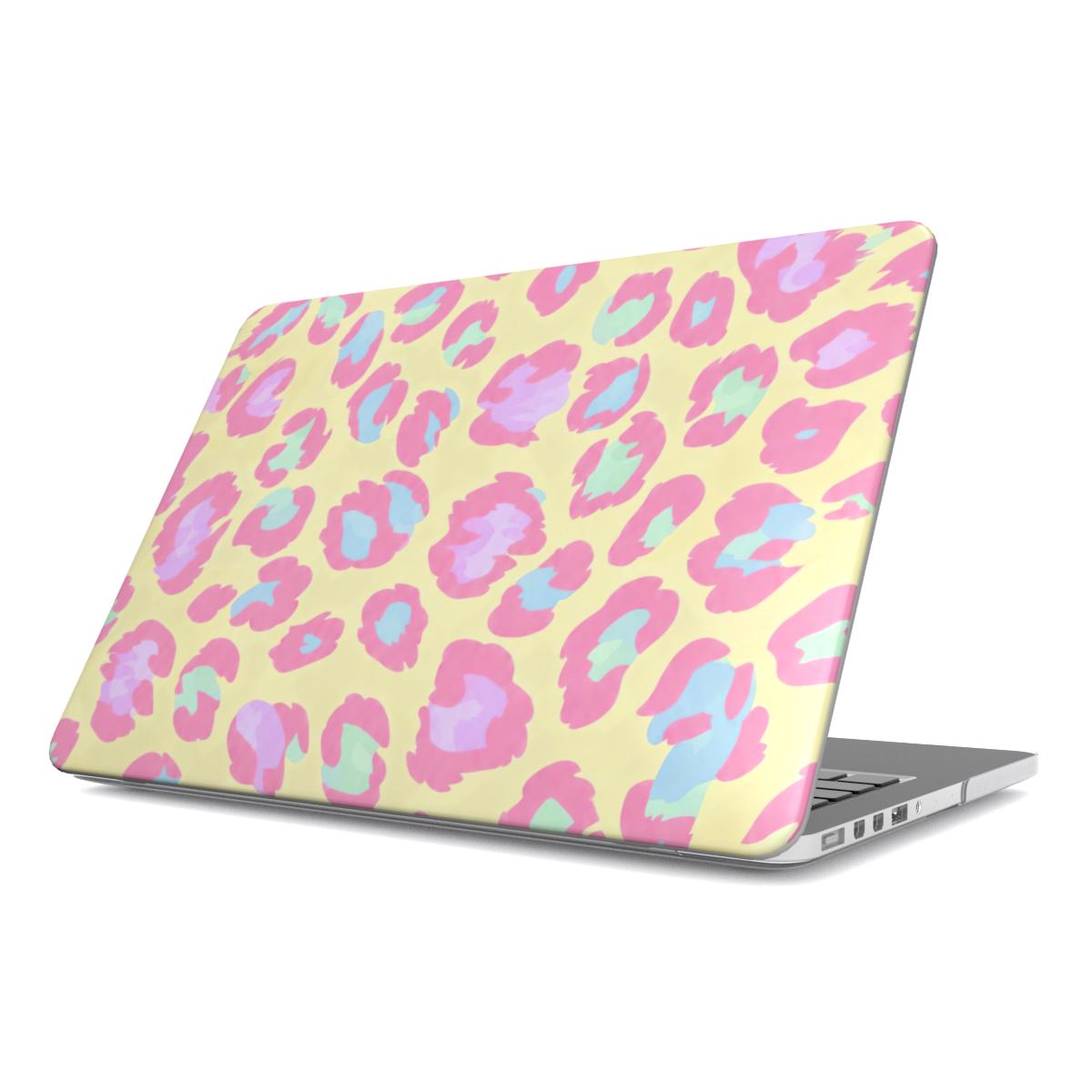 Pastel Leopard MacBook Case | Pink Coral Mint Hardshell Cover for MacBook Air and Pro
