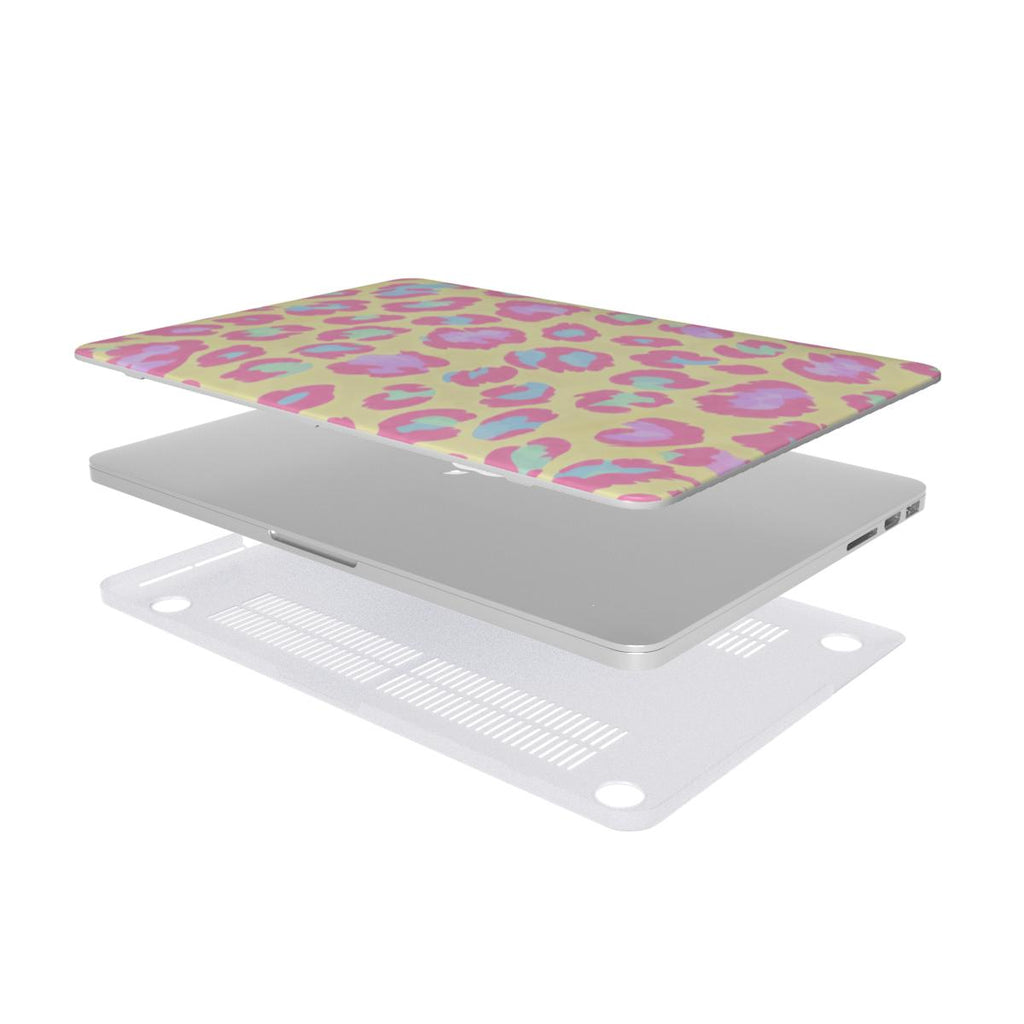 Pastel Leopard MacBook Case | Pink Coral Mint Hardshell Cover for MacBook Air and Pro