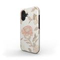Neutral Rose Vintage Floral MagSafe Tough Phone Case