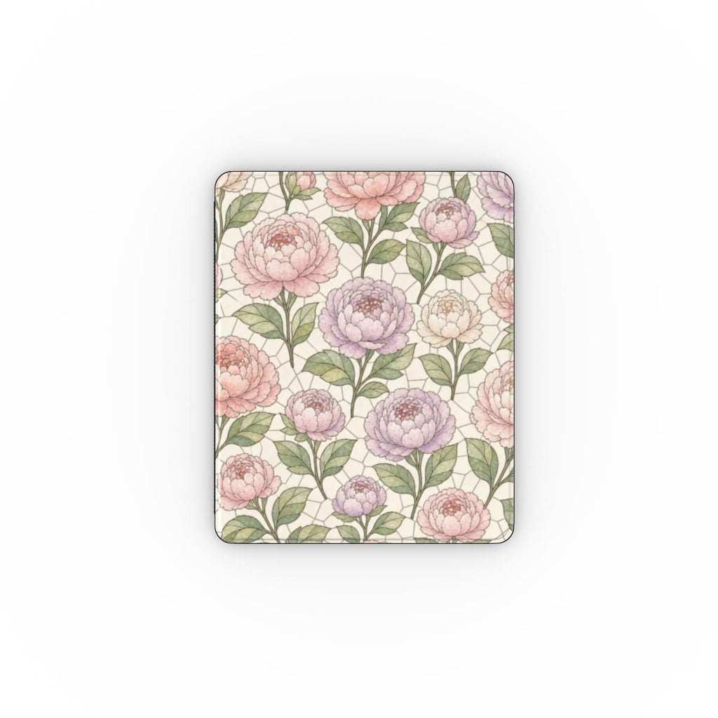 Pretty Peony Stained Glass Printed Apple iPad Case