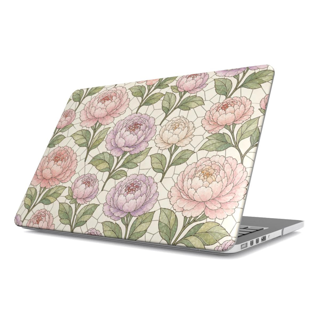 Pretty Peony Stained Glass Printed MacBook Case