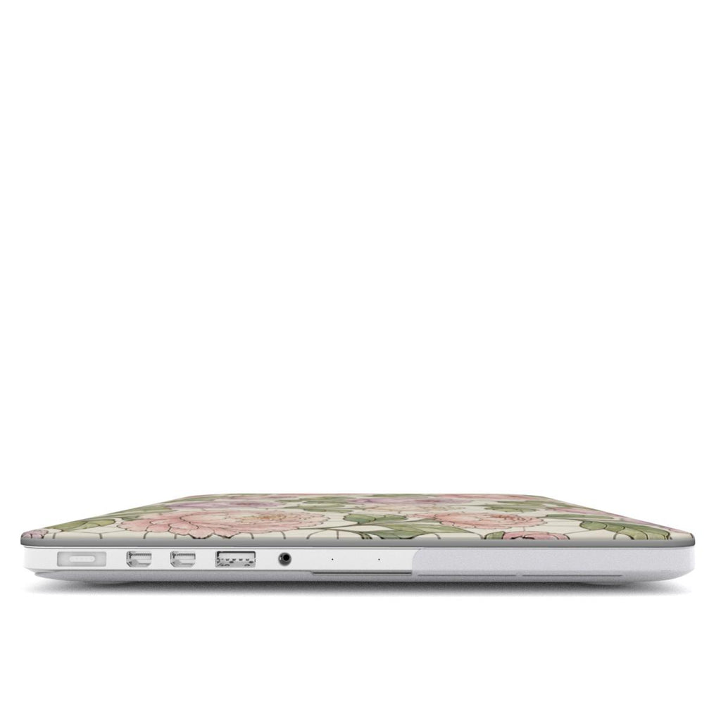 Pretty Peony Stained Glass Printed MacBook Case