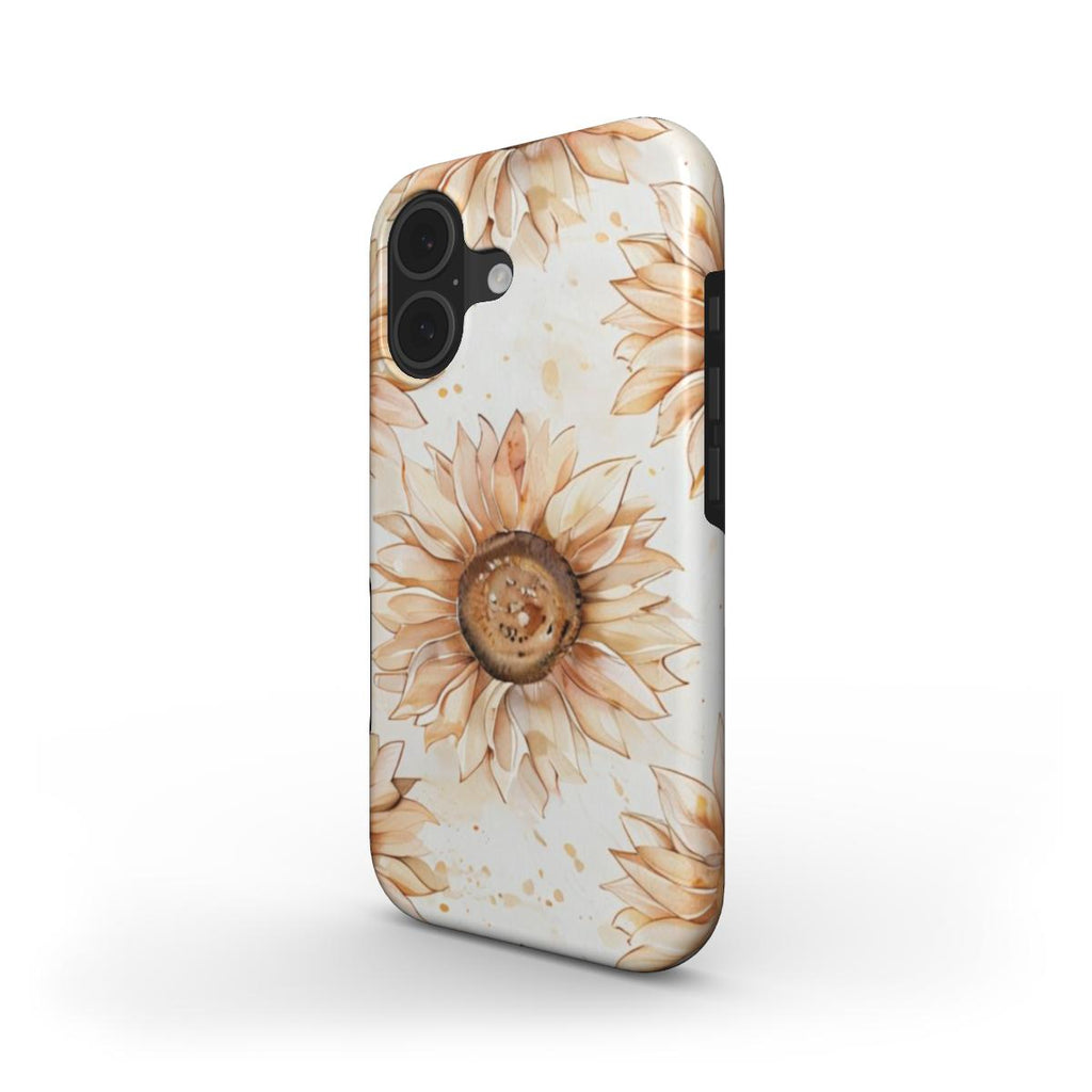 Sunkissed Sunflower Phone Case — Watercolor Floral MagSafe Tough Cover