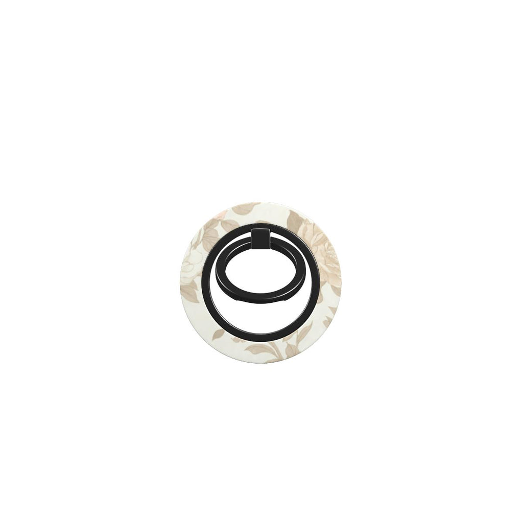 Neutral Rose Vintage Floral Phone Ring Holder — Cottagecore Magnetic Grip & Stand