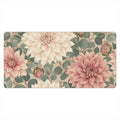 Heirloom Dahlia Garden Desk Mat — Vintage Botanical Cottagecore Office Mouse Pad
