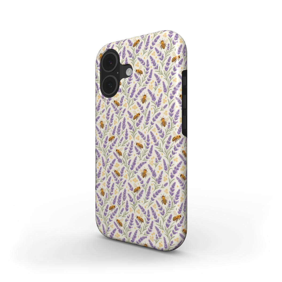 Lavender Honey Phone Case — Watercolor Lavender & Bee MagSafe Tough Cover