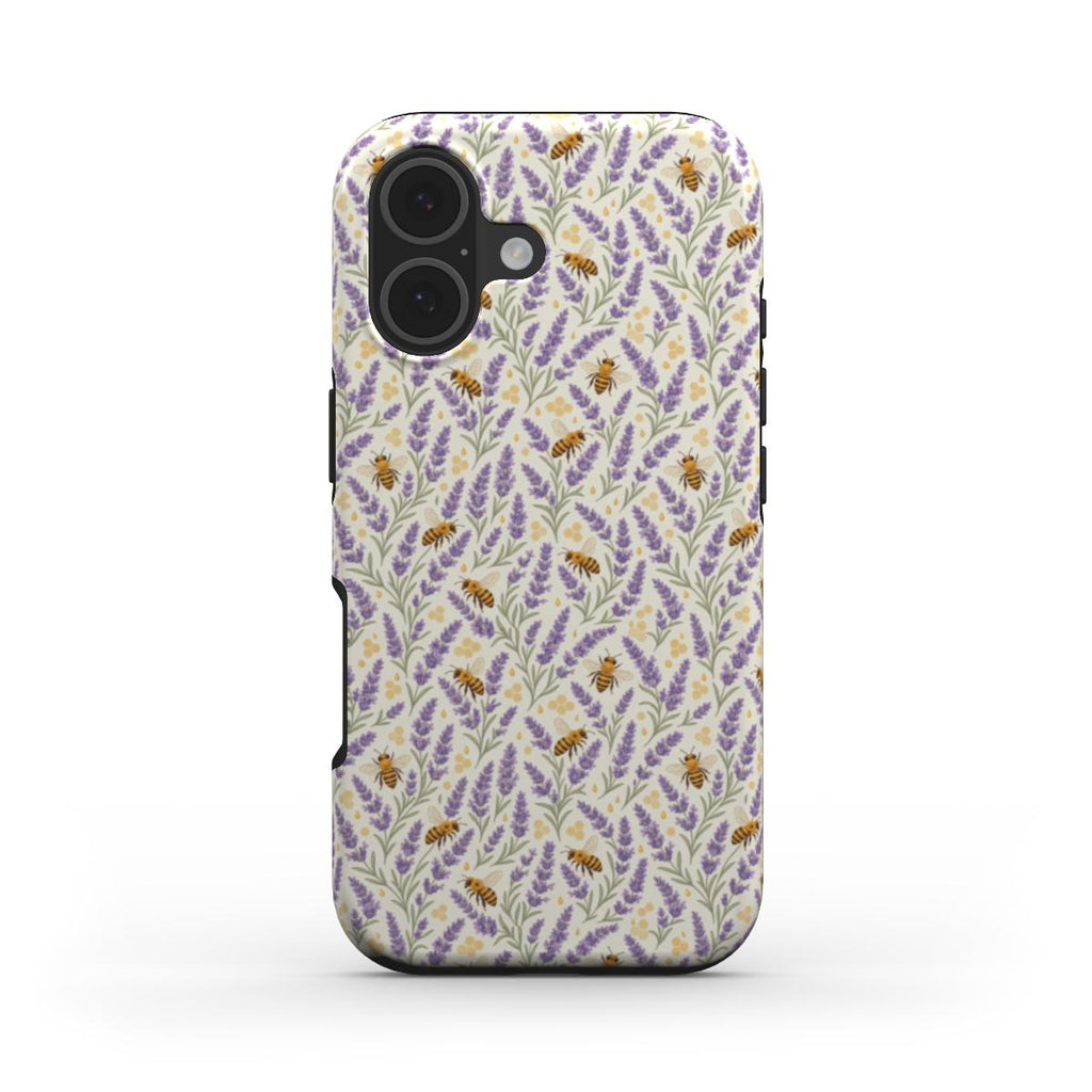 Lavender Honey Phone Case — Watercolor Lavender & Bee MagSafe Tough Cover
